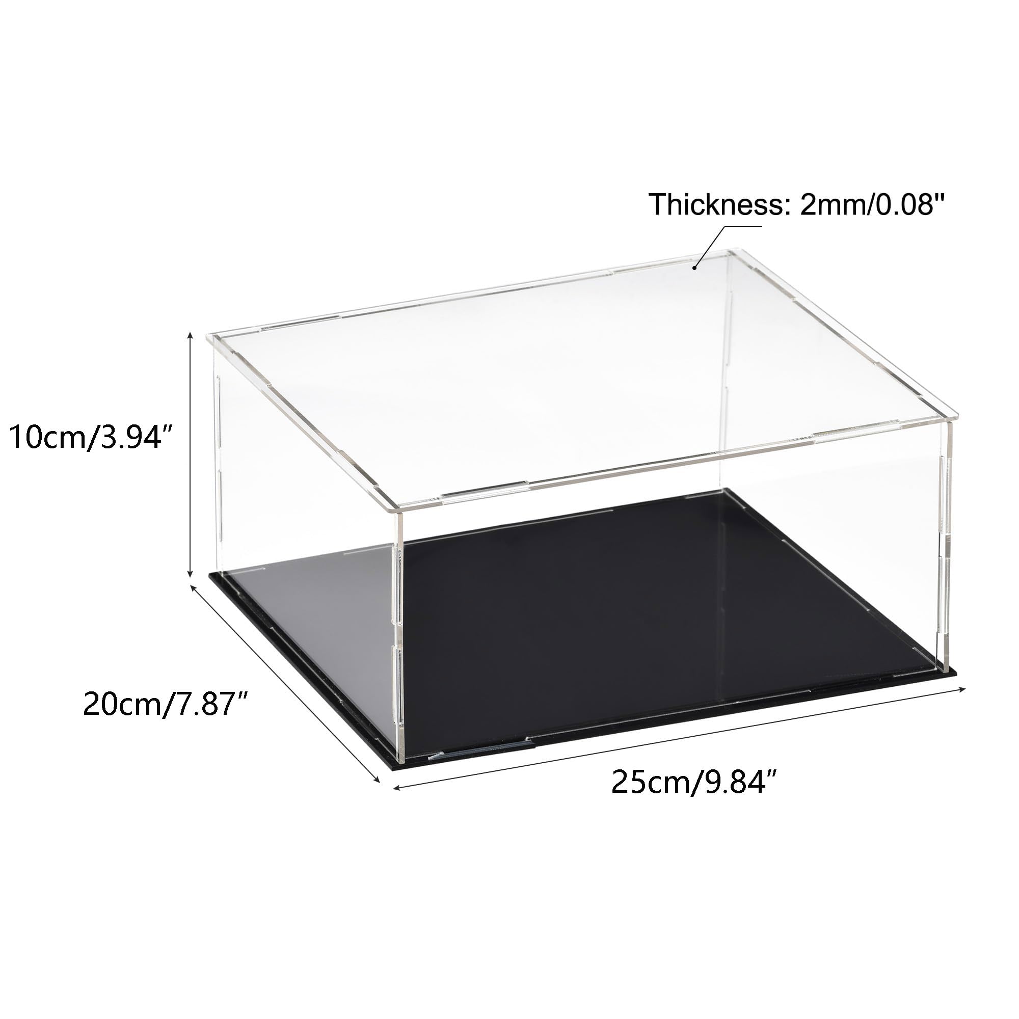 TOP-VIGOR Vitrine Transparente en Acrylique – 30 x 25 x 20cm Boîte De Protection Anti-Poussière À Assembler – Cube D'Exposition pour Figurines Jouets Objets De Collection Rangement Maison