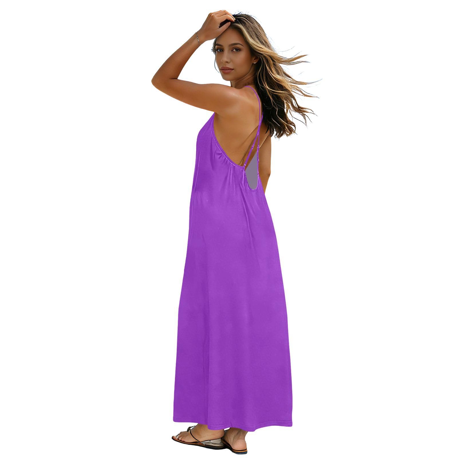 Robe de plage décontractée à dos ouvert pour les vacances d'été - 7