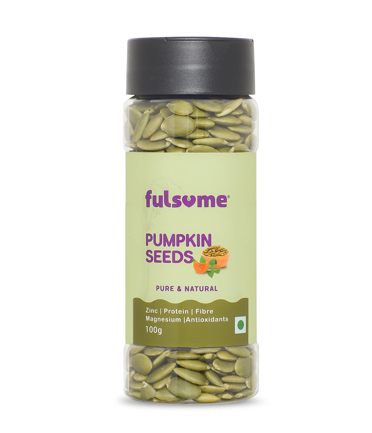 FULSOME - Raw Pumpkin Seeds - 100g Sprinkler Jar | Immunity Booster | Healthy Snack rich in Vitamins, Minerals, Omega 3, Dietary fibre and Antioxidants (B095PGGPZ6) Amazon Price History, Amazon Price Tracker