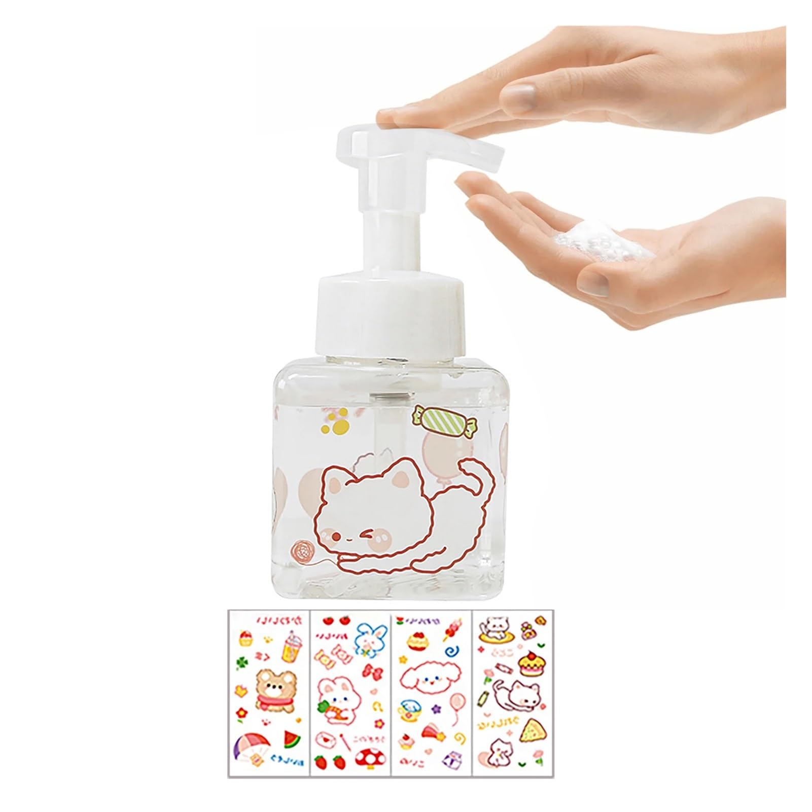 Dispensador de jabón espumoso, Botellas vacías con Bomba, desinfectante Manos for baño, champú, loción Corporal, contenedor rellenable, 10 Uds para Champu y Gel Ducha