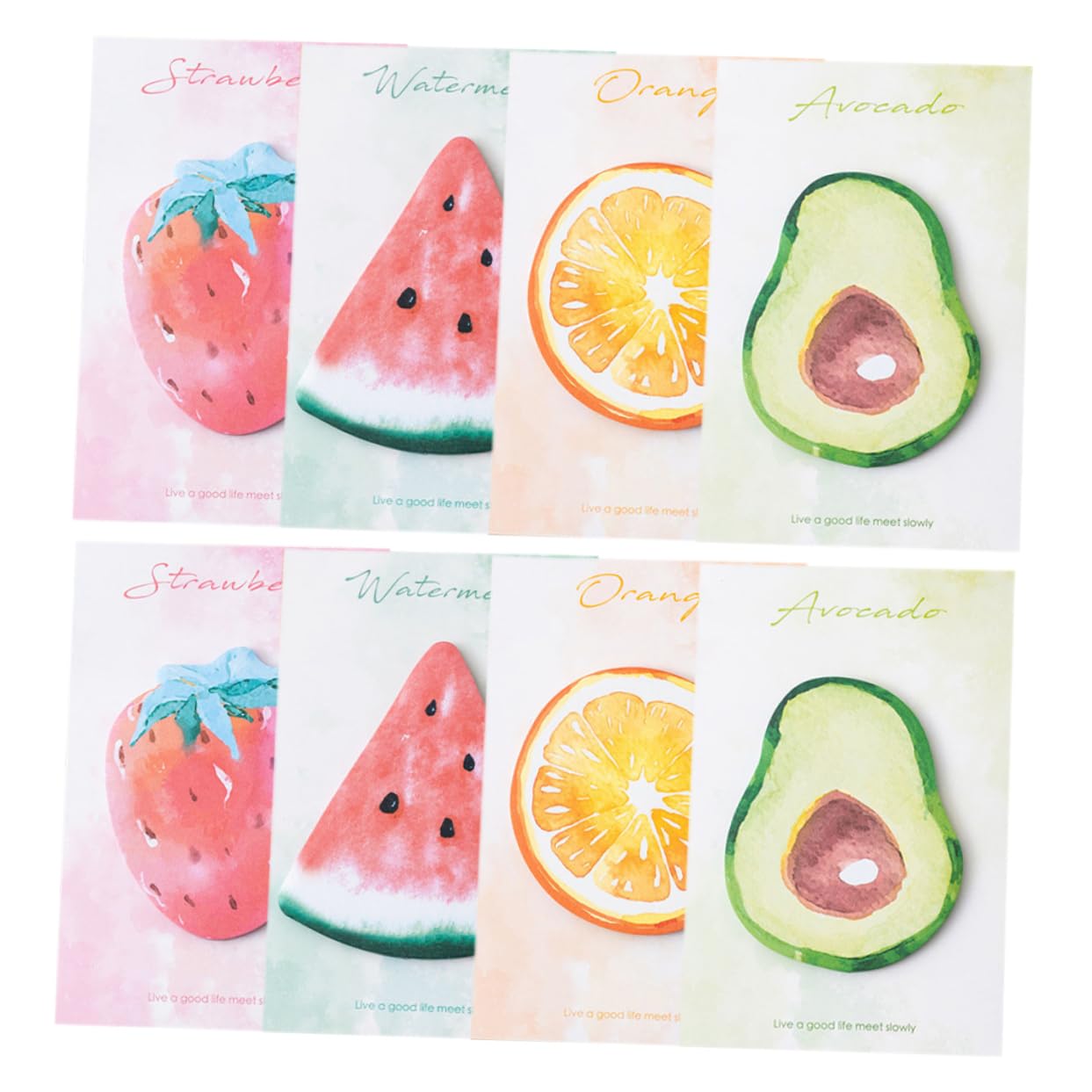 DOITOOL 4 Pezzi Note Adesivi Libri Colorati per Ufficio e Scuola per Ogni Fragola Anguria Avocado