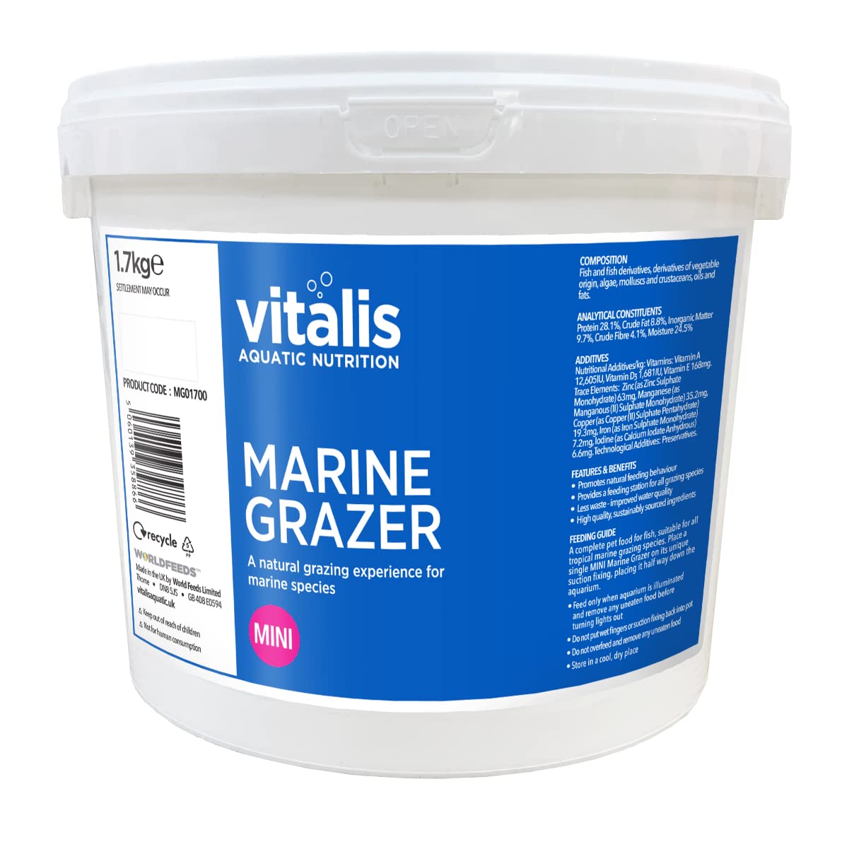 Vitalis Marine Grazer Mini 1.7kg Fish Food