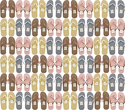 Image of Bulk Flip Flops for Weddings | 48 Pairs | Reception Guest Slippers | Women Men Beach Pool Wholesale Sandals Pack