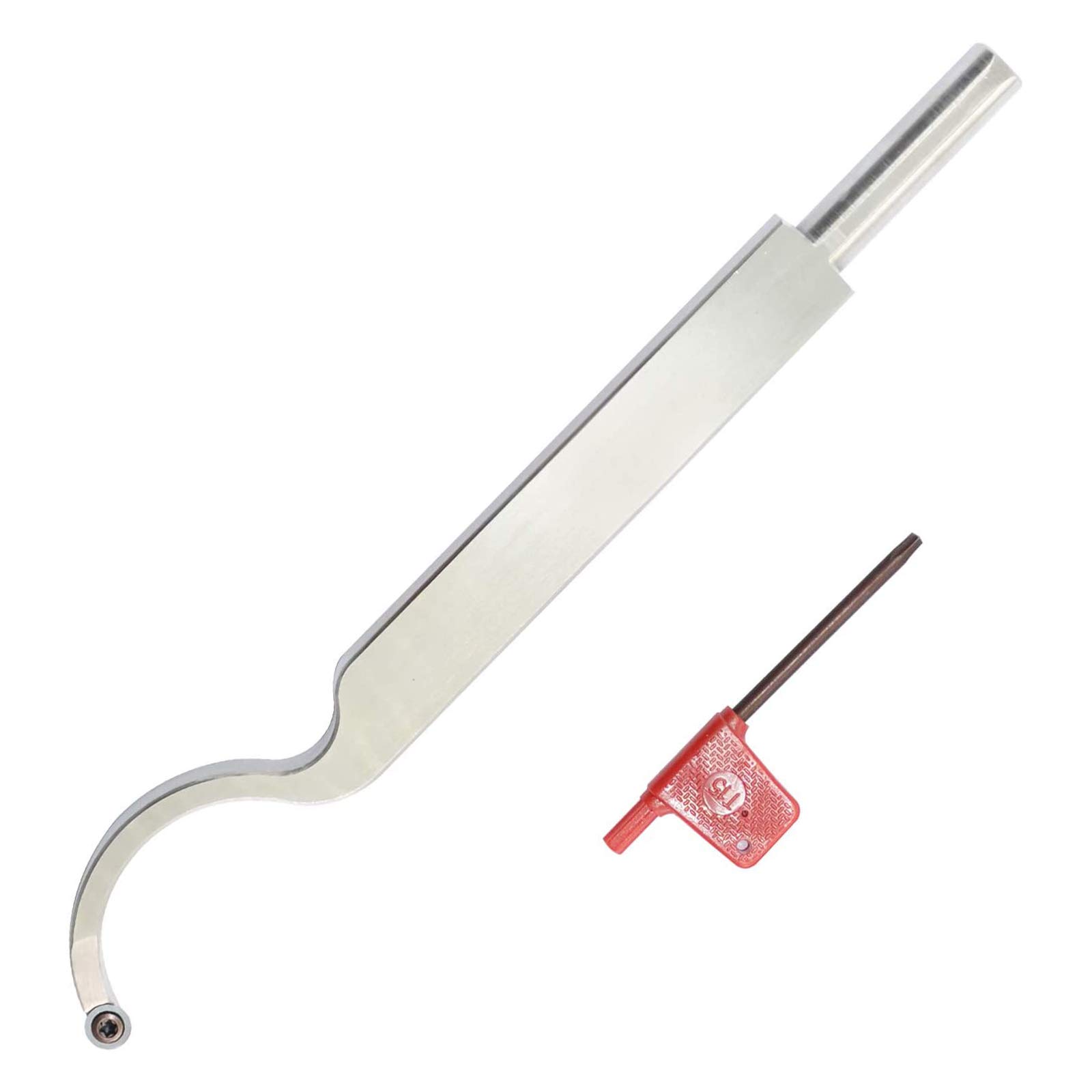 Utensili per tornitura del legno Utensile per finitura del tornio, Collo di cigno scavato con chiave a stella con inserto in carburo rotondo da 12 mm per hobbista del legno o fai da te o falegnam