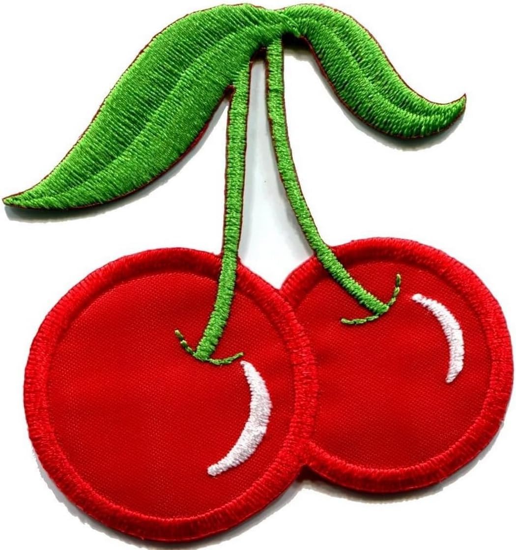 Cherry Embroidered Iron on Patch Applique Fruit DIY Shirt Clothing Backpack J...