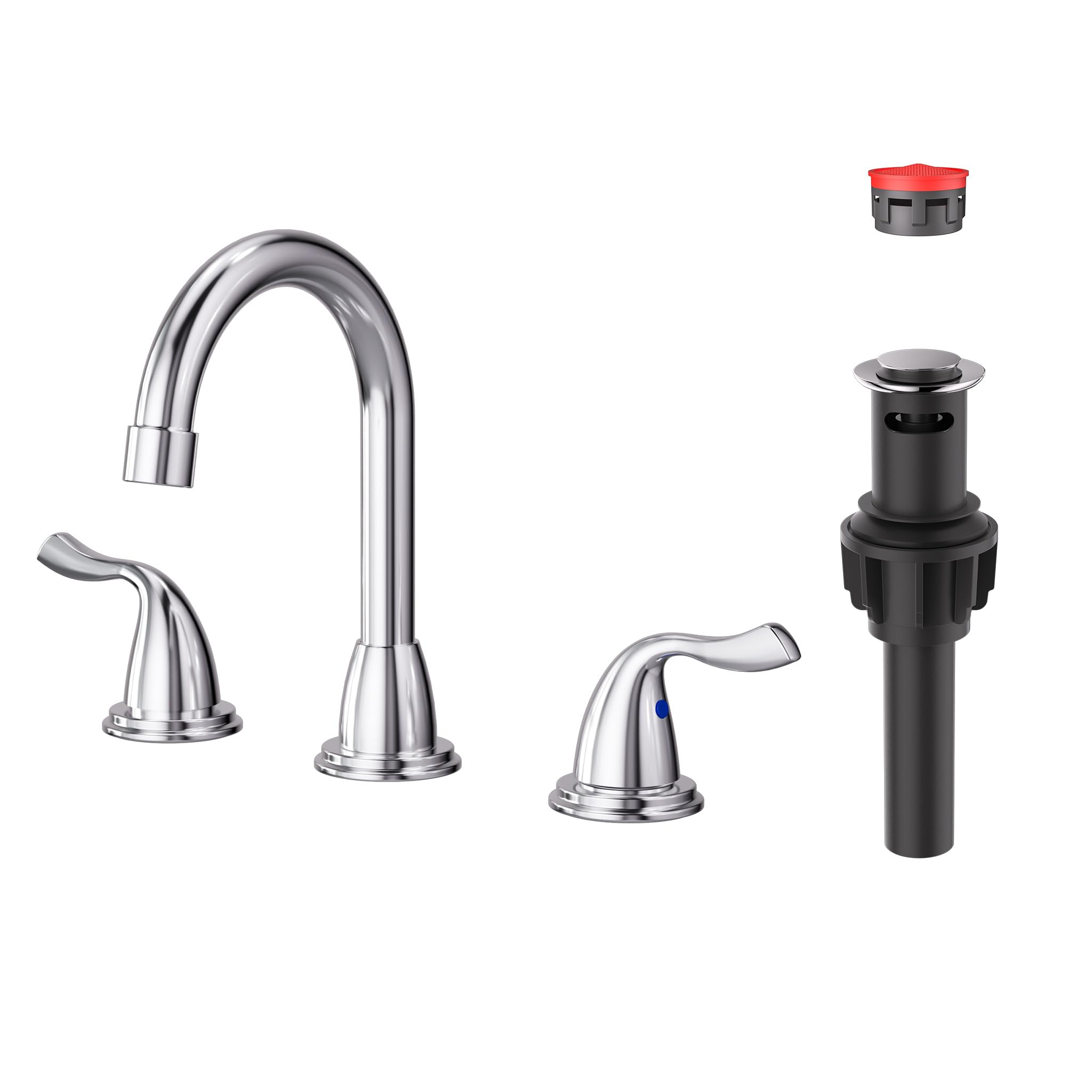 Robinet de salle de bain ARCORA fini les fuites mélangeur large 3 trous avec drain