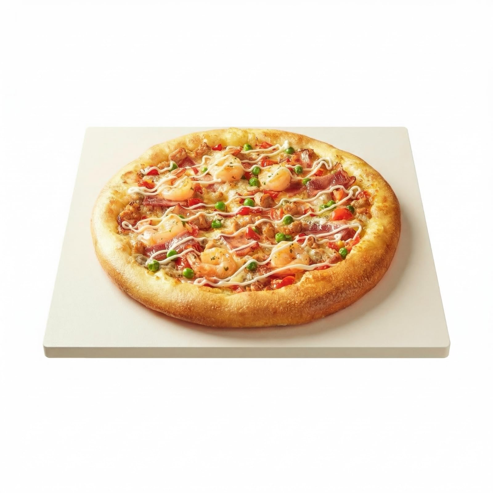 CROSSON Pietra per Pizza,Pietra Refrattaria per Pizza 40x40x1.2CM per Fare Pizze Con Crosta Croccante, Pane, Biscotti e Molto Altro