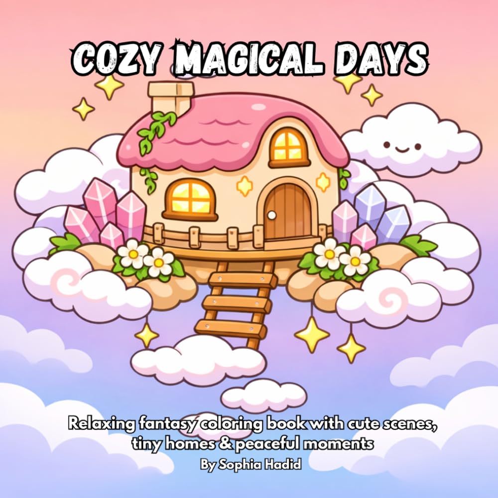 Cosy Magial Days: Relaxing fantasy coloring book with cute scenes, tiny homes & peaceful moments