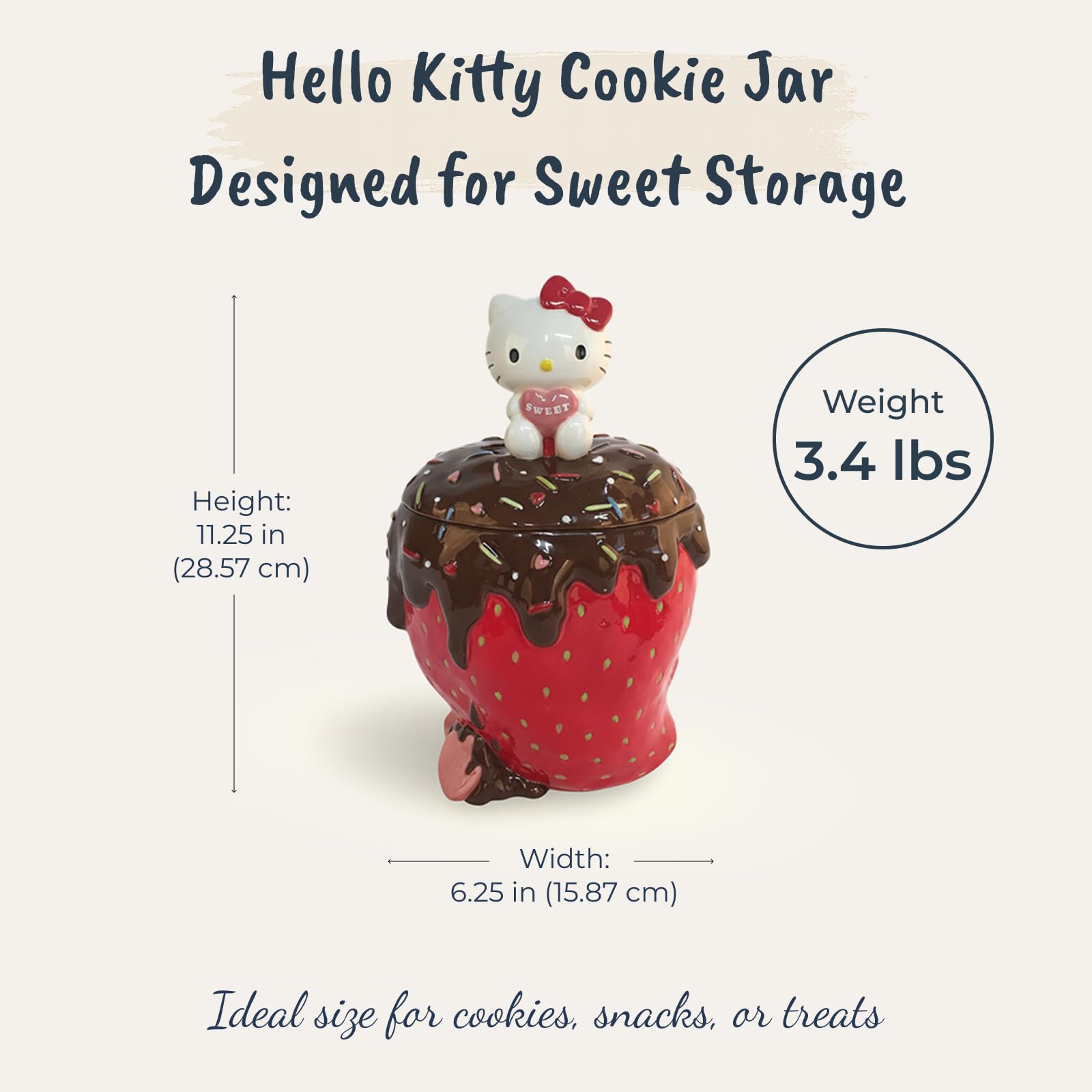 Amazon.com: Blue Sky Clayworks Hello Kitty Strawberry Cookie Jar