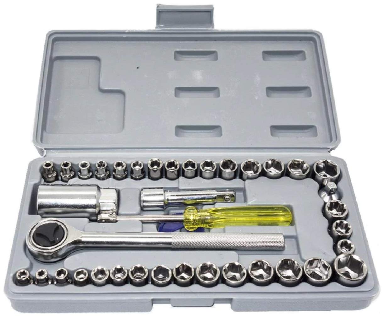 40 in 1 Screw Driver Set 40 Automobile Motorcycle Tool Box Set Socket Wrench Hardware Auto Repair Tools for Car and Bike Maintenance Automobile Socket Set Home Applications Maintenance