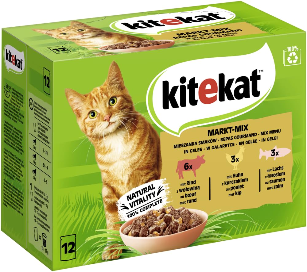 KITEKAT Portion Bag Multipack Market Mix in Jelly 12 x 85 g