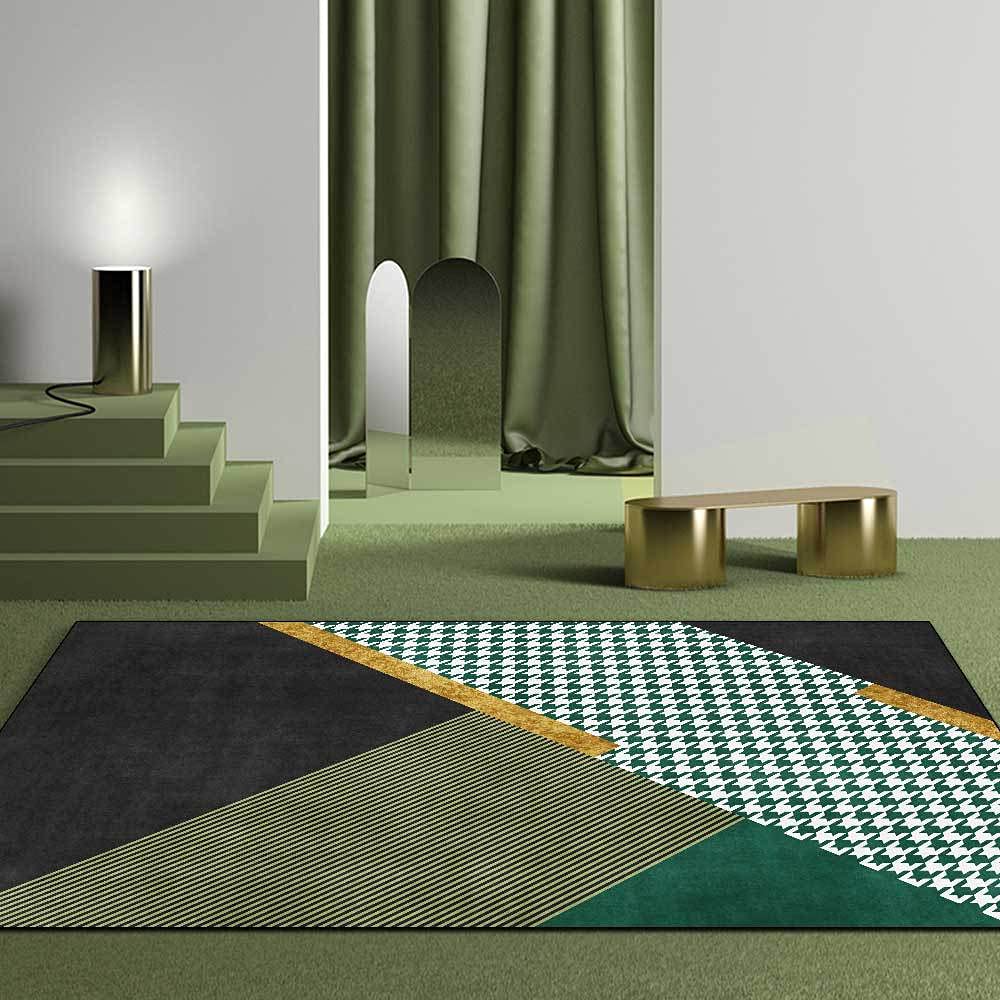Rugs Living Room Modern Style Area Rugs Non-slip Extra Large Medium Home Decor Floor Rugs Modern Geometric Green 180 x 200 cm