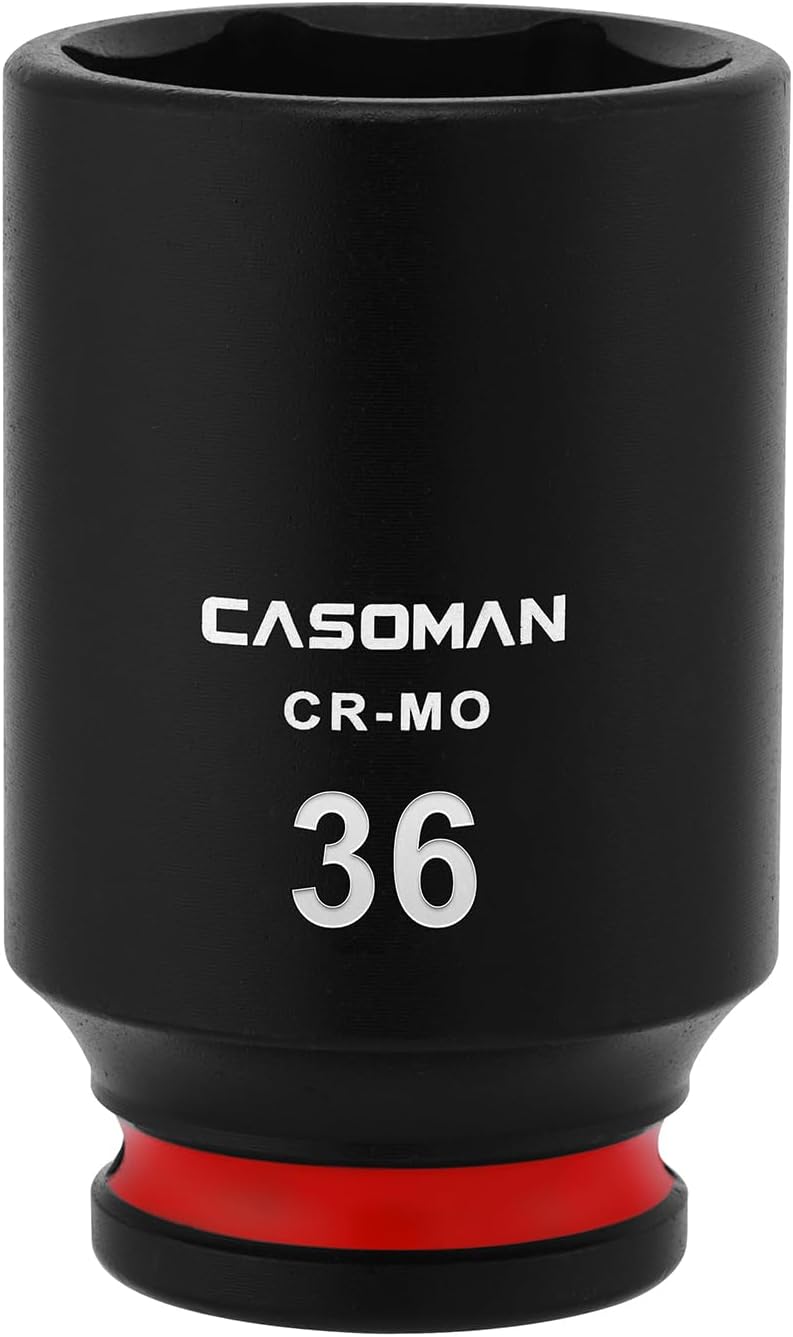 CASOMAN 1/2" Drive x 36mm Deep Impact Socket, 6-Point, Metric, CR-MO