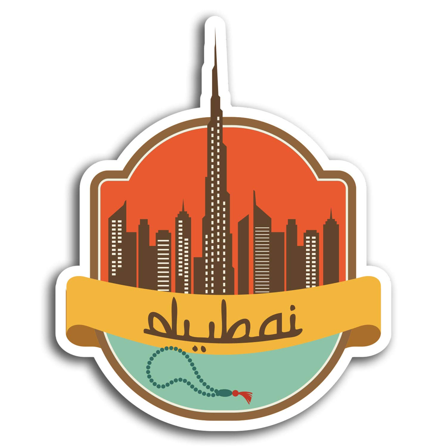 Destination Vinyl Ltd 2 x 10cm Dubai Burj Khalifa UAE Stickers - Sticker Laptop Luggage #19536 (10cm Tall)