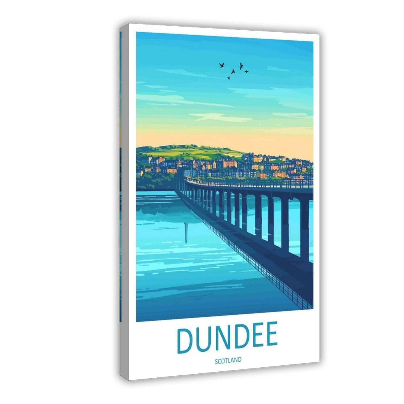 Qogdaf Dundee Travel Scotland Canvas Poster Bedroom Decor Landscape Office Room Decor Gift 12X18inch(30X45cm)