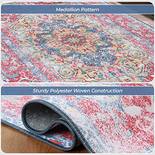 Tapis d'intérieur lavable bohème chic doux pour salon