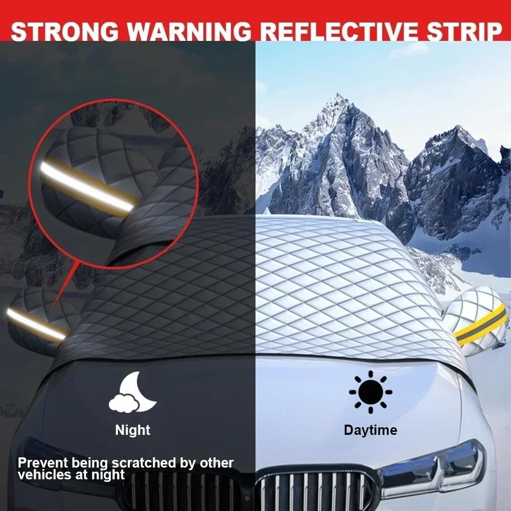 Générique Pare-Brise Voiture Pare-Neige Avant Arrière Bloc Couverture Visière Protection Extérieure Neige Hiver Accessoires Extérieurs Anti Gel Pare Protection Voiture | Without magnet