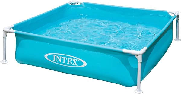 Intex 4 Foot x 12 Inch Miniature Durable Vinyl Outdoor Above Ground Frame Kiddie Swimming and Teaching Baby Pool for Age