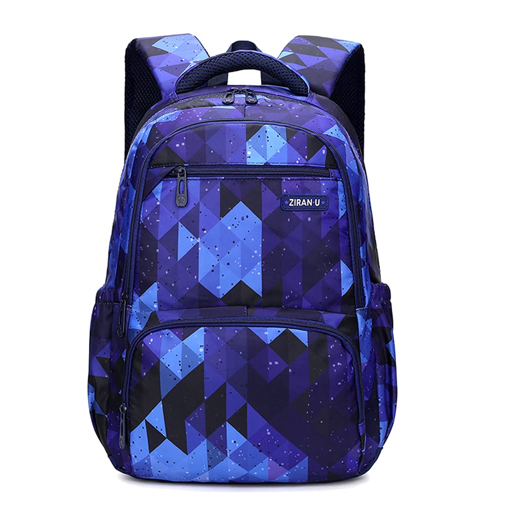 MITOWERMI Kids' Backpack in dark blue with geometric pattern