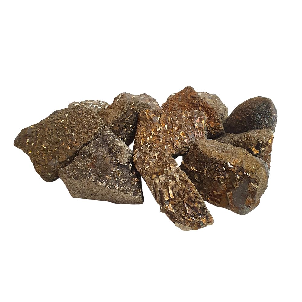 VIE Raw Rough Cut Crystals, 100-150g, Pack of 12, Pyrite