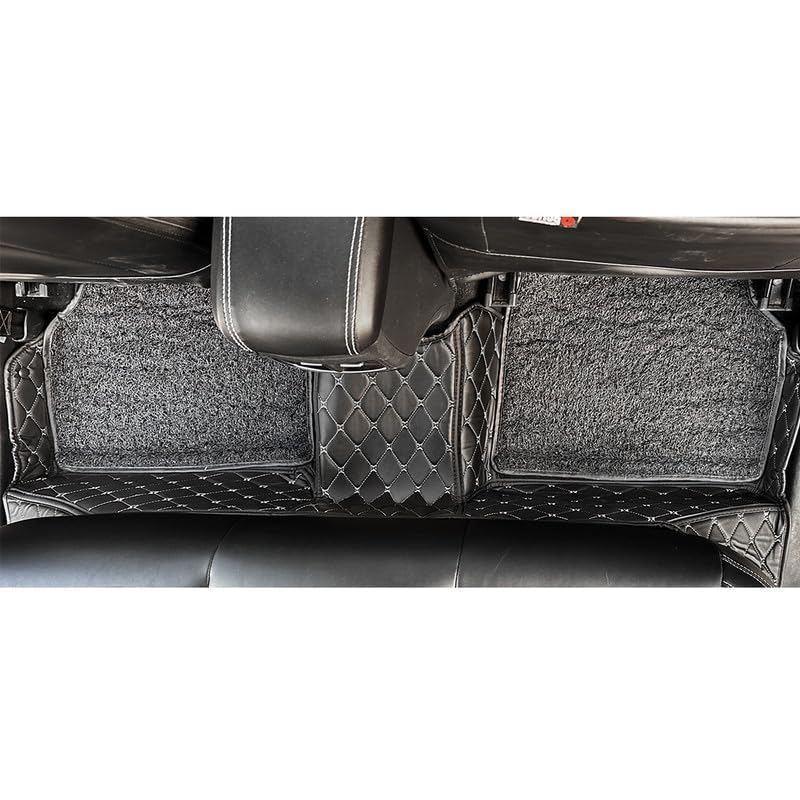 Image of SINEX Premium 7D car mat Full Set for Volvo XC-60 (Model 2017) Luxury Leather Double Car Floor Mat Complete Set || 100% Waterproof and Washable Color : Black