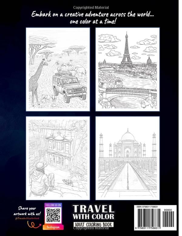 Travel With Color: Adult Coloring Book image 3