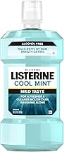 Listerine Alcohol-Free Mouthwash, Non Alcoholic Mint Oral Rinse Kills 99.9% of Germs That Cause Bad Breath for a Fresh Breath & Clean Mouth, Less Intense Taste, Cool Mint Flavor, 1 L