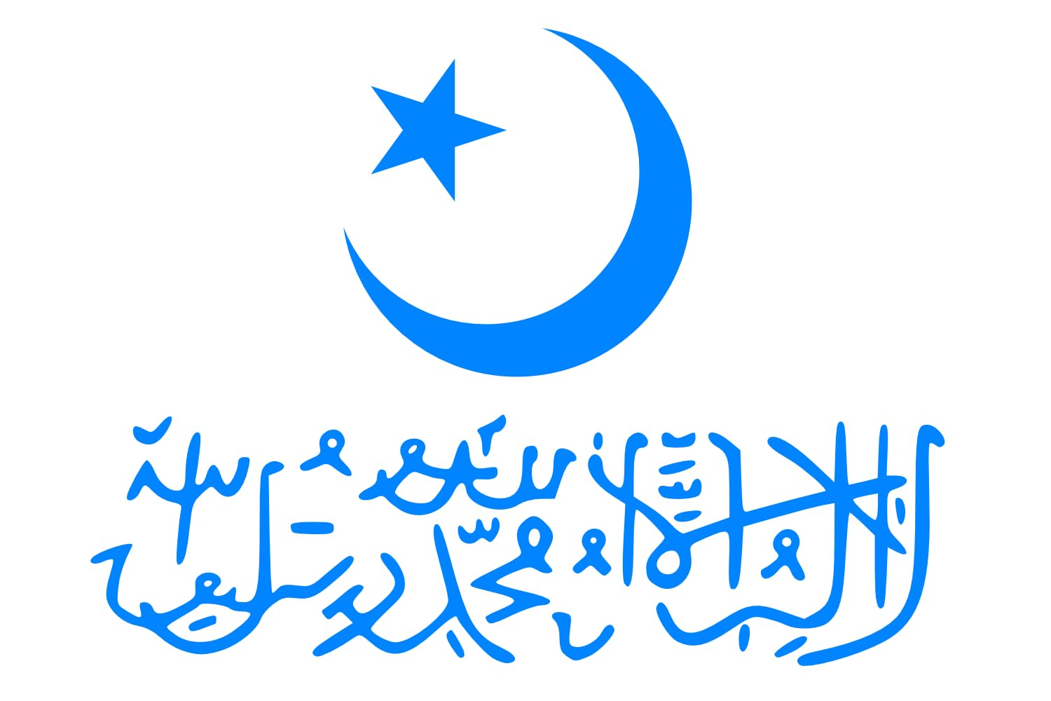 Drapeau Première république du Turkestan large anti-effilochage pour pavoisement durable