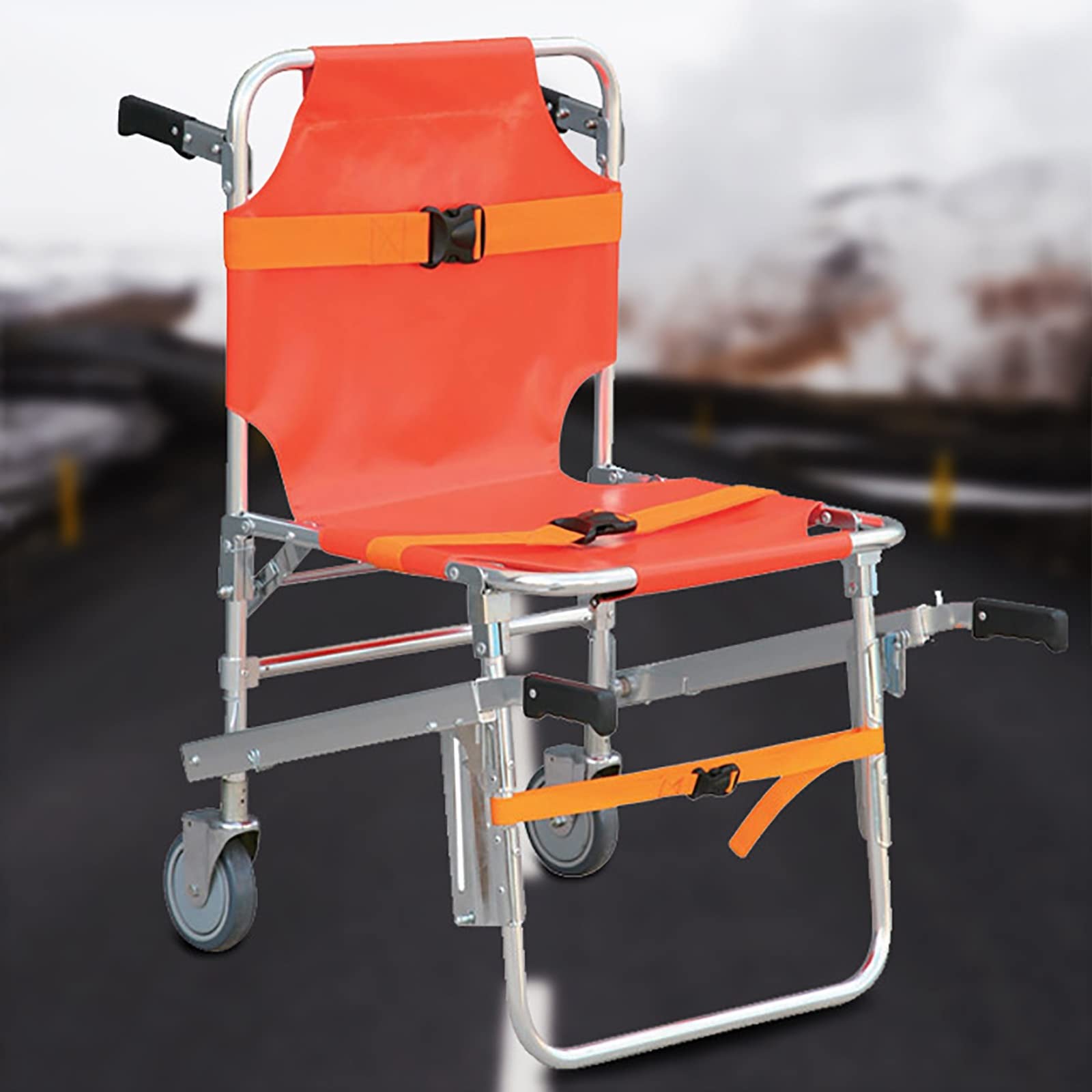 Silla de Escalera de Emergencia, Camilla de Rescate de aleación de Aluminio con Asiento Que se Puede Levantar y Plegar, Silla de evacuación de escaleras Liviana para Rescate (A)