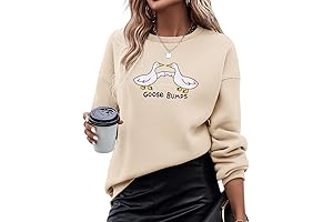 Womens Funny Goose Bumps Sweatshirt Cute Duck Animal Pun Pullover Crewneck Fall Winter Gift Shirt