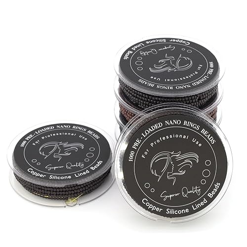 Miniatura 3 de GlamorDove 1000 cuentas precargadas de nano-cuentas forradas de silicona de 0.118 pulgadas para extensiones de cabello, extensiones de cabello