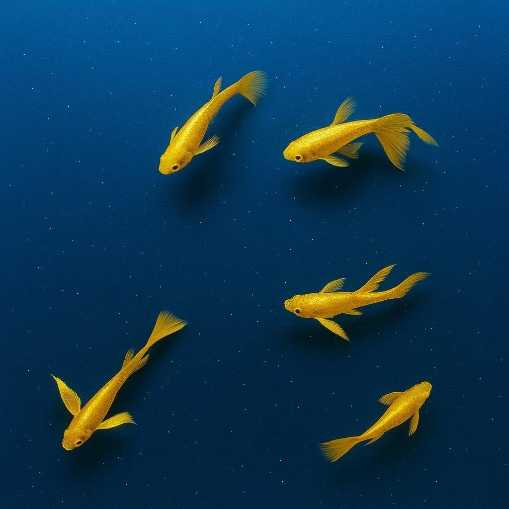 5+ Full Gold 24K Guppy Live Fish - Premium High-Color Strain, Active & Hardy Tropical Aquarium Fish, Vibrant Gold Body, Live Arrival Guarantee