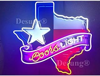 24inx20in Coor Light Texas Lone Stars Neon Sign Light HD Vivid Printing Tech Handmade Man Cave Beer Bar Pub Lamp