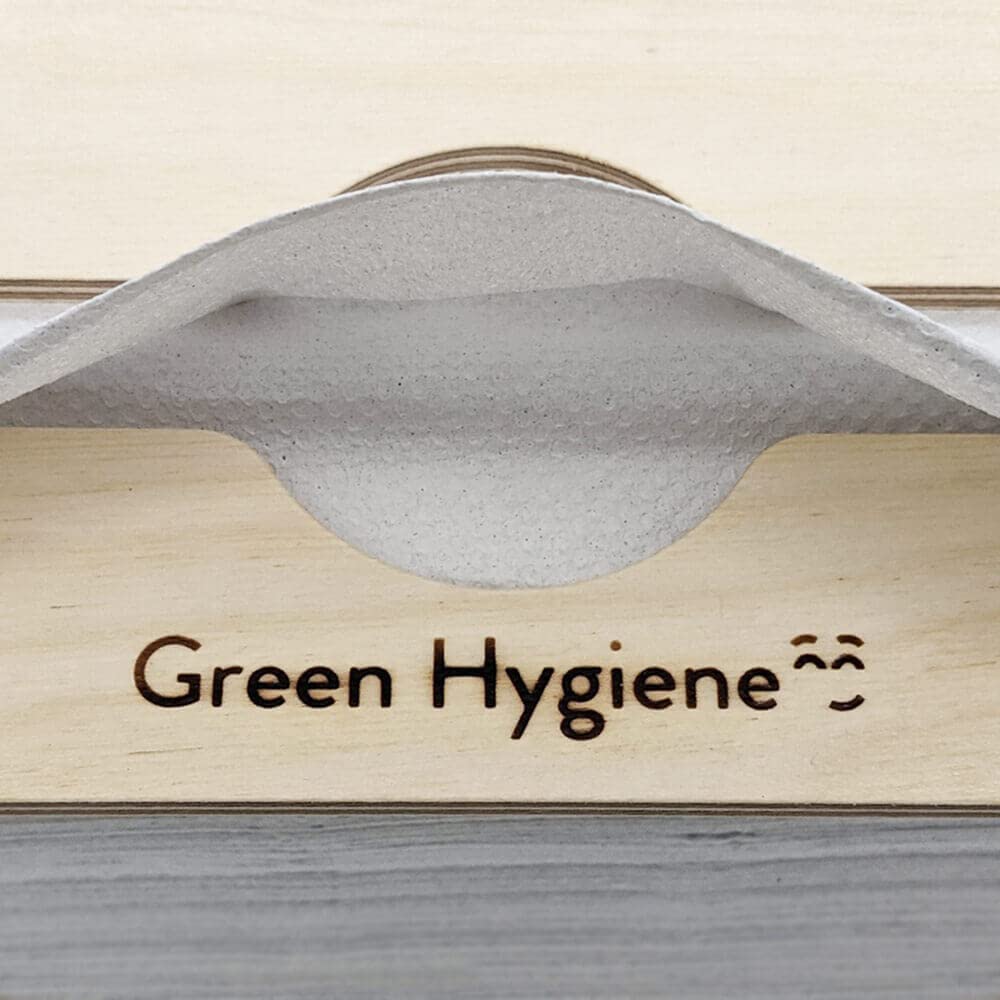 Green Hygiene KÜCHENPARTY, Falthandtuchpender, Tischspender aus Holz, Papierhandtuchspender, Handtuchspender