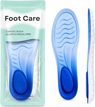 Memory Foam Comfort Boosting Insoles Men, 2026 4D Cloudy Unisex Massage Insole, Plantar Fasciitis Shock Absorbing Pain Relief for Work Boots Men Insoles for Hiking, Running EU41-42