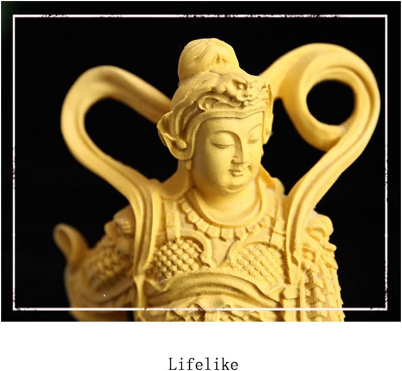 Feng Shui Decor Guan Gong Statue,Solid Wood God of Wealth Guan Yu Statue Home Office Decor,Guan Di Figurine for Gift