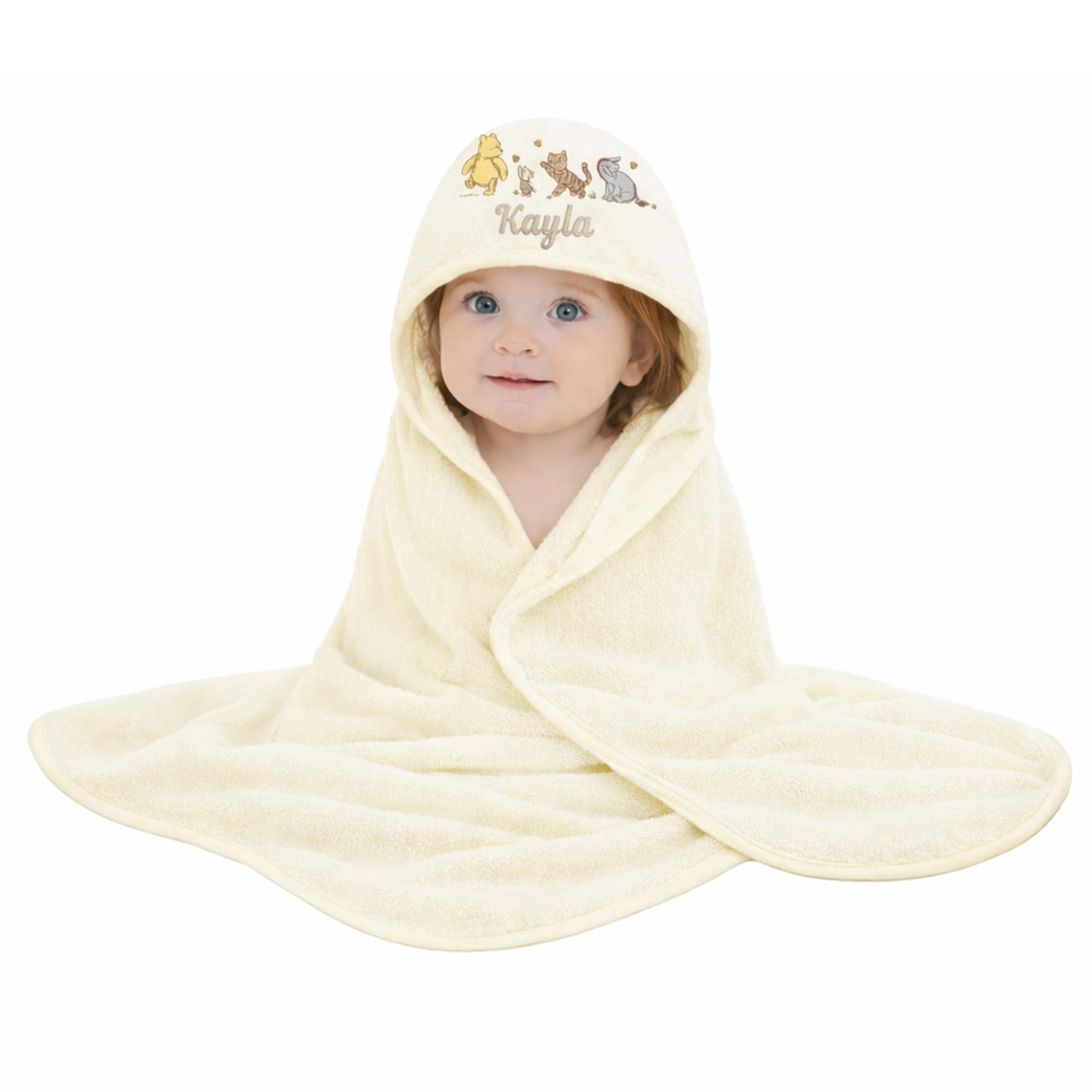 Disney Winnie the Pooh Baby Towel Personalised Hooded Piglet Tigger Eeyore (Personalised Winnie the Pooh Towel) — view 8