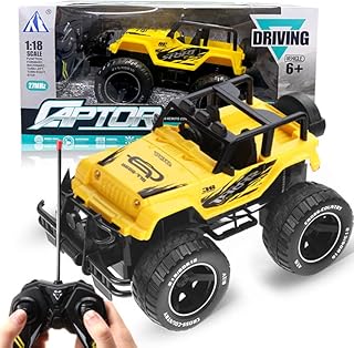 chxingfeng Yellow RC Truck, Remote Control Truck 1:18 Scale RV Truck with Headlights Electric Truck Toys for Kids
