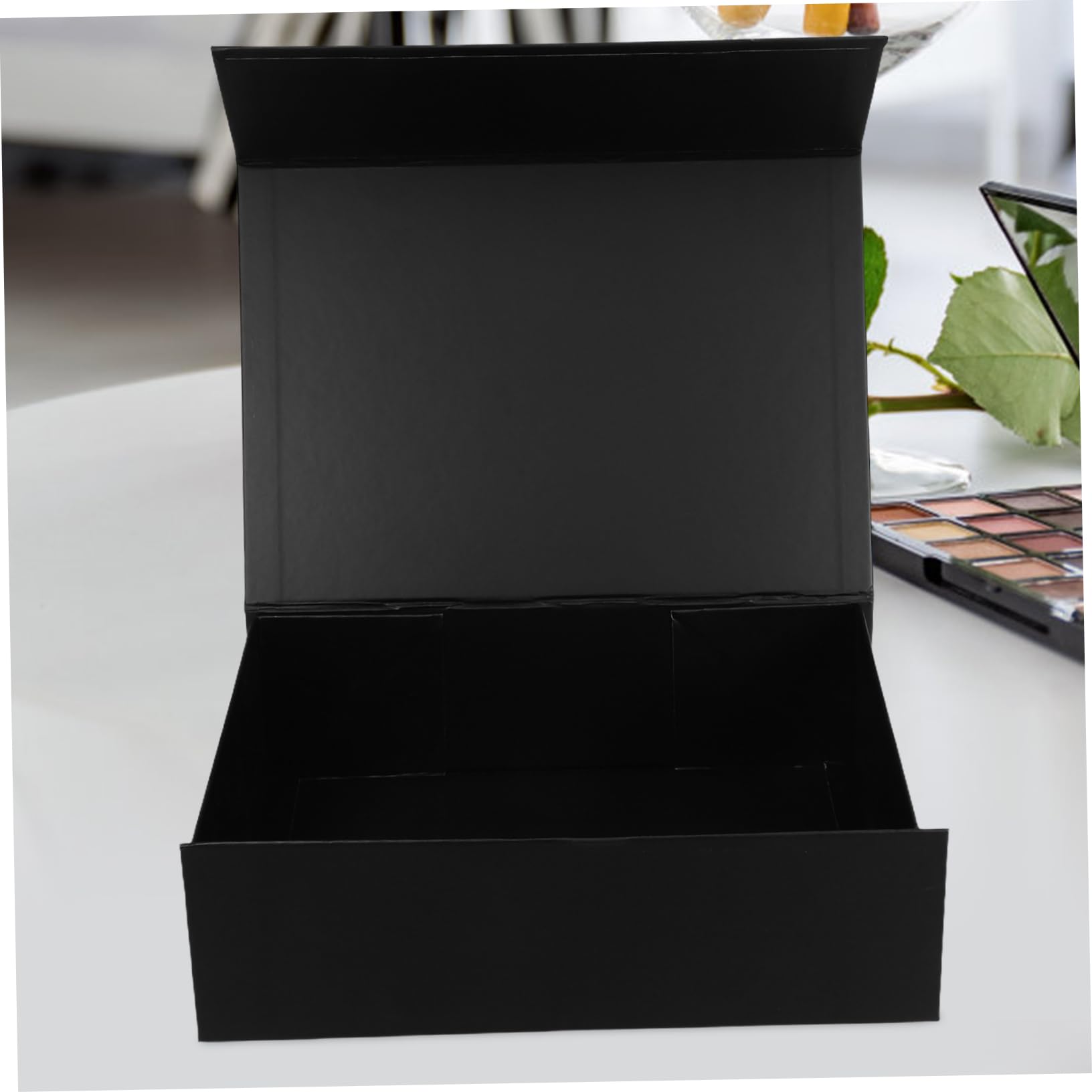 Faltbox mit Magnetverschluss 4 Stück Schwarz Papier Geschenkbox