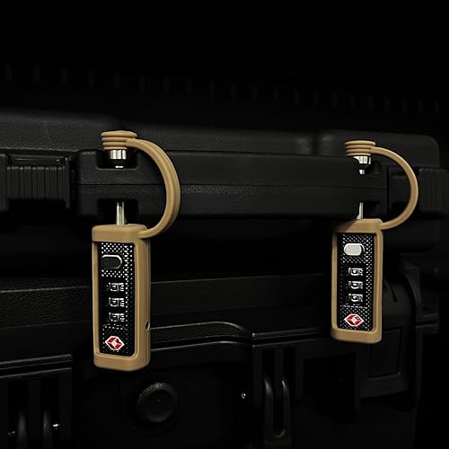 Miniatura 4 de Estuche de viaje aprobado por la TSA para armas de fuego, cerraduras para pistola rígidas, cerraduras de estuche de transporte, candados a prueba de