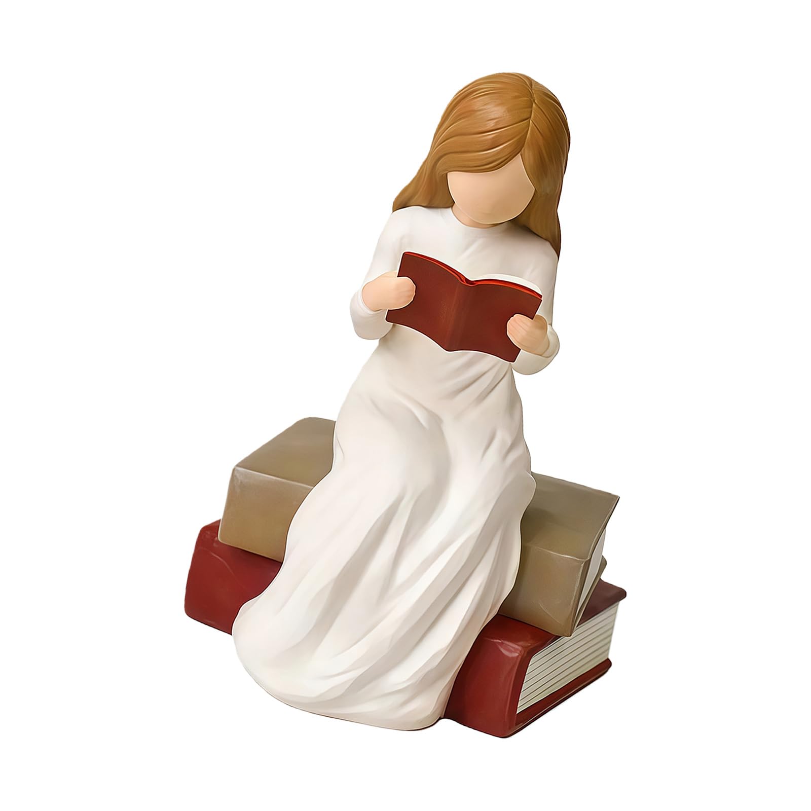 Buxuaaaa Reading Thinkers Statue,Reading Girls Figurines Sculpture Bookshelf Decors Aesthetic Book Lover Gift Readers Graduates Thinkers Statue