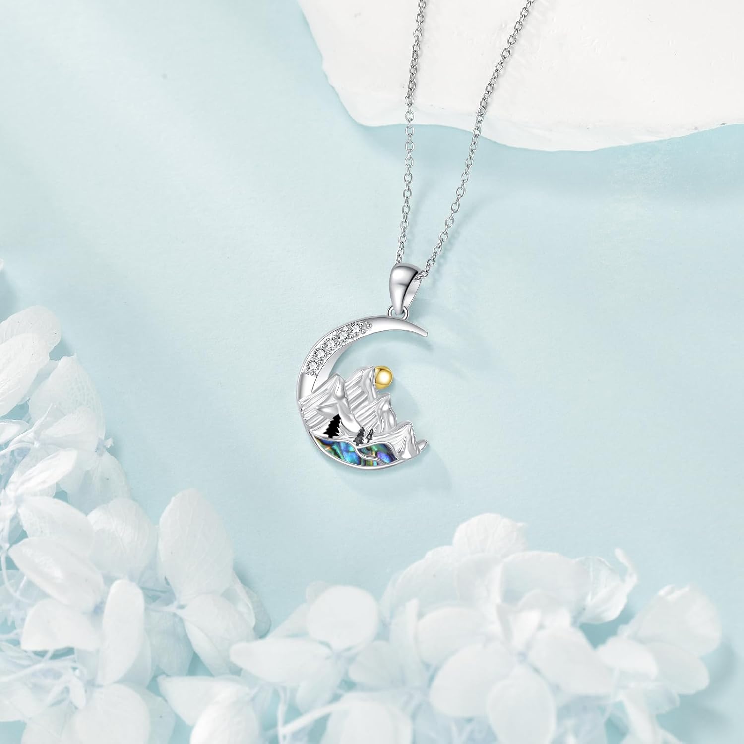 Diamond Opal/Tree of Life/Mustard Seed/Mountain/Celtic Knot Necklace for Women, 925 Sterling Silver Lab-Grown Diamond Pendant Necklaces Jewelry Gifts for Her
