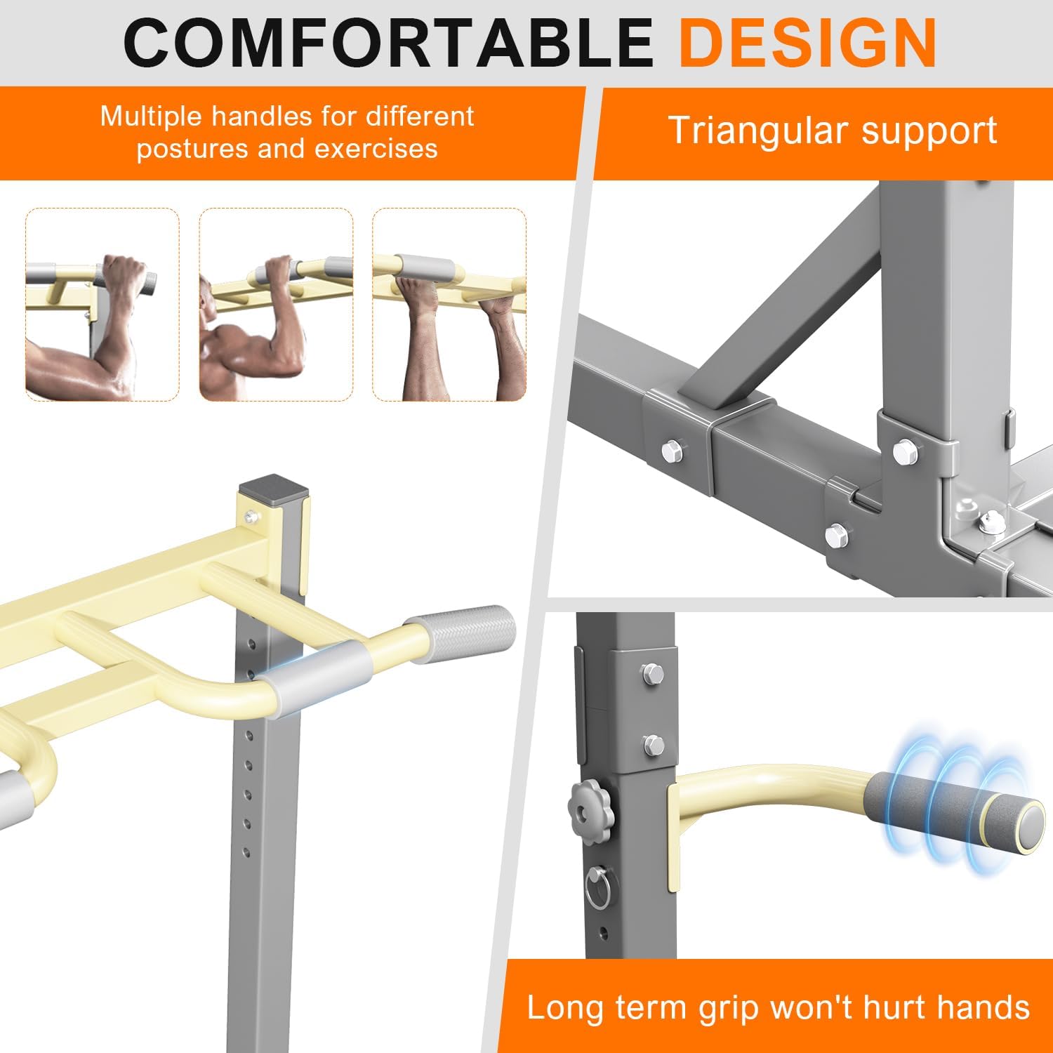 DONIUZ Multi-function Pull Up Station, Portable Workout Equipment with Pull Up Bar and Dip Station for Home Gym, Support 600lbs