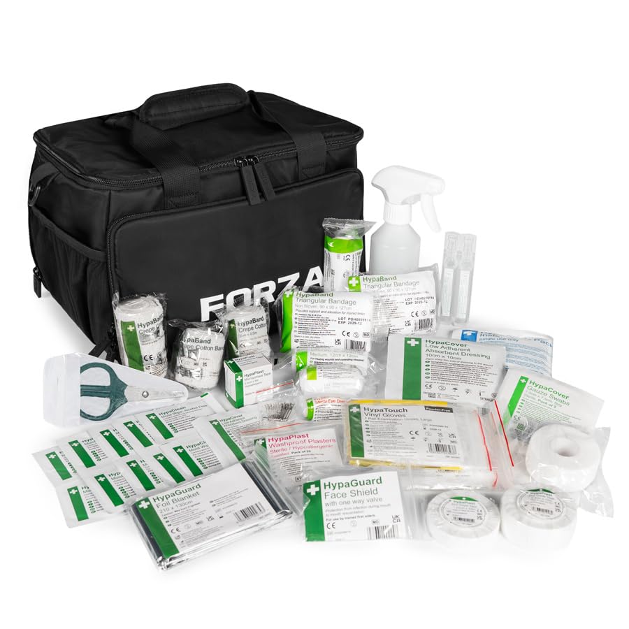 FORZA Borsa di primo soccorso | Club & Premium Physio Bag con scomparti configurabili - Ideale per squadre sportive, allenatori e club (Premium, con kit di pronto soccorso)