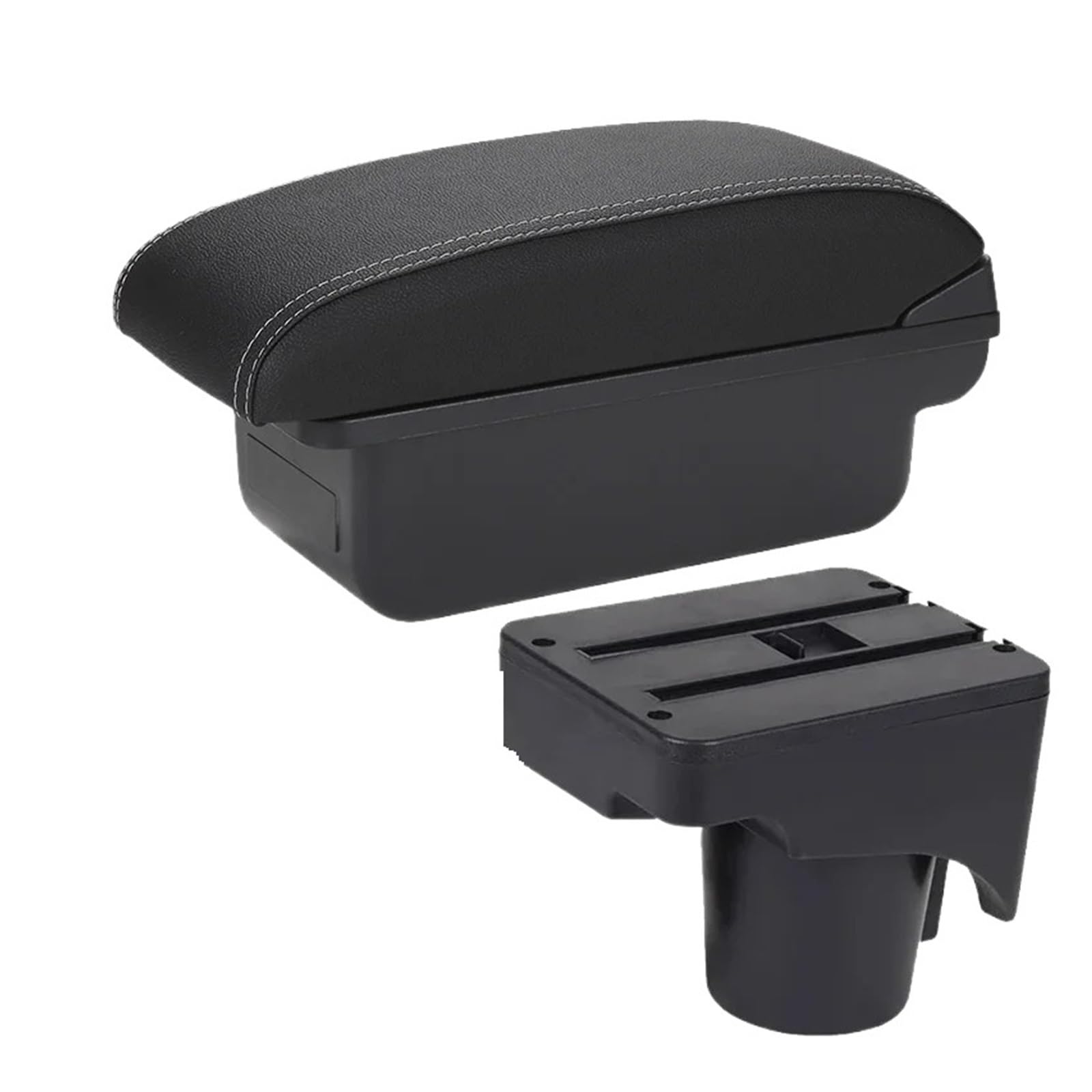 Ggwqoops Car Armrests For VW For Golf 6 5 Mk6 MK5 For Jetta Car Armrest Sagitar Storage Box Interior Details Armrest Box(C3 Black white NOUSB)