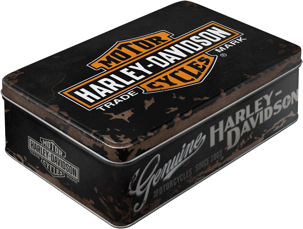 Nostalgic Art Retro Flat Storage Tin with Lid Harley Davidson 2.5L