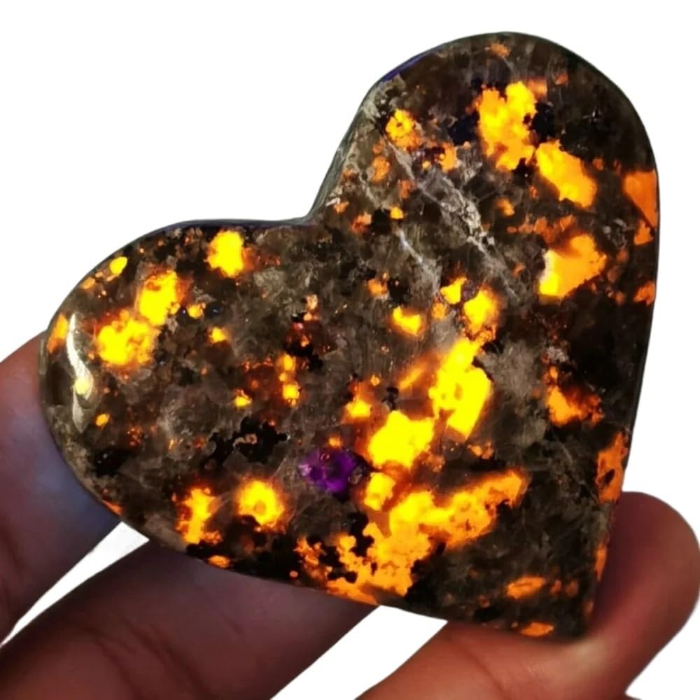 1pc 50-60g Crystal Charms Yooperlite Heart Love Powerful Wicca Crystals