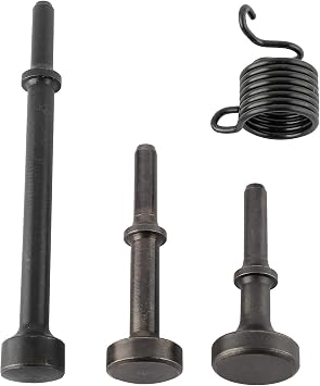4 pcs Air Hammer Bits Accessories Including 3pcs 0.401 10mm Shank Pneumatic Chisel Air Hammers and 1pc Spring