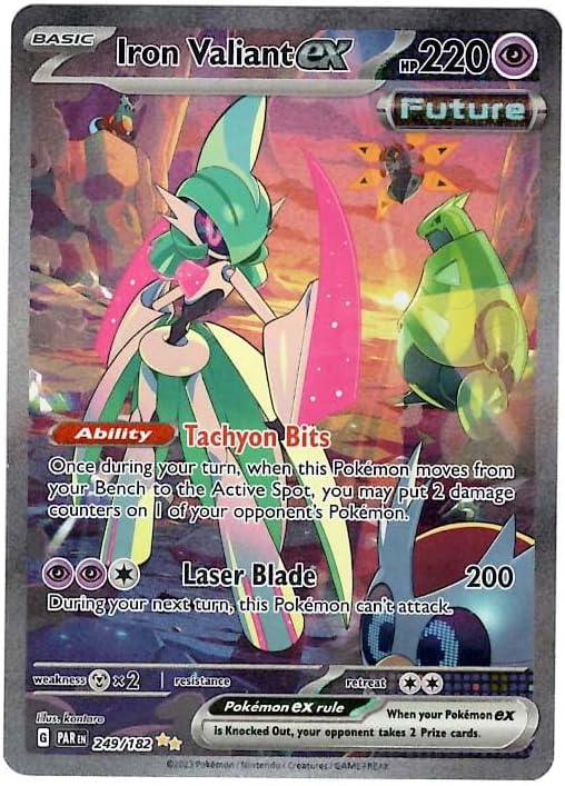 Pokemon - Iron Valiant ex 249/182 - Paradox Rift - Special Illustration Rare - Single Card