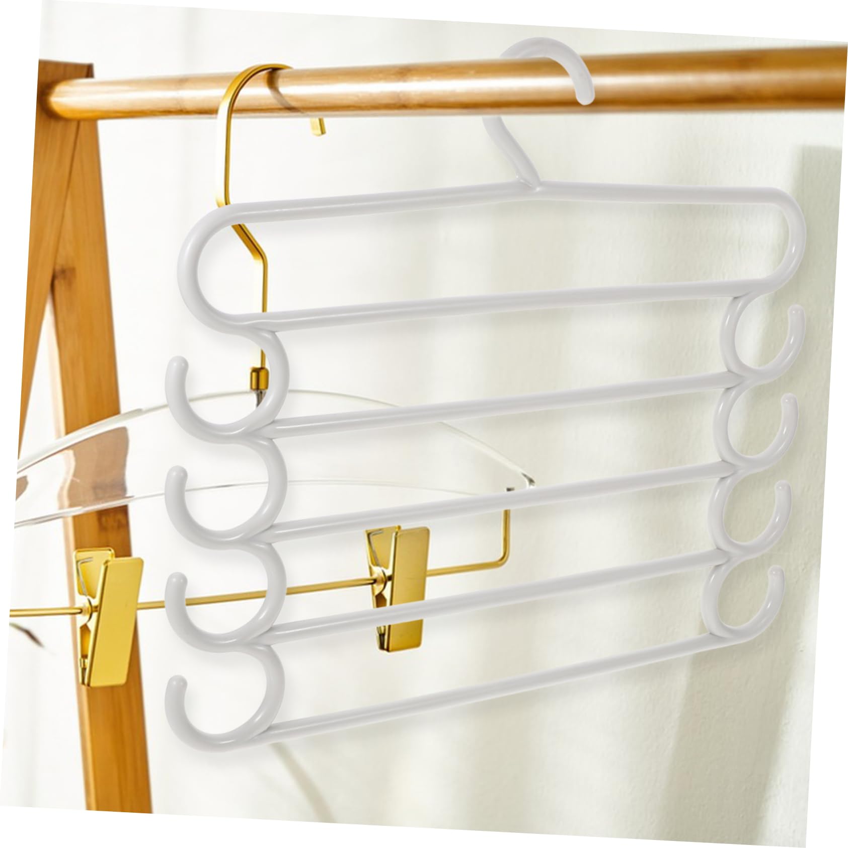 VOSAREA 5pièces à Pantalons Économiseurs Espace De Multifonctions pour Rangement De Vêtements Dressing Organisateur avec Latéraux pour Écharpes Et